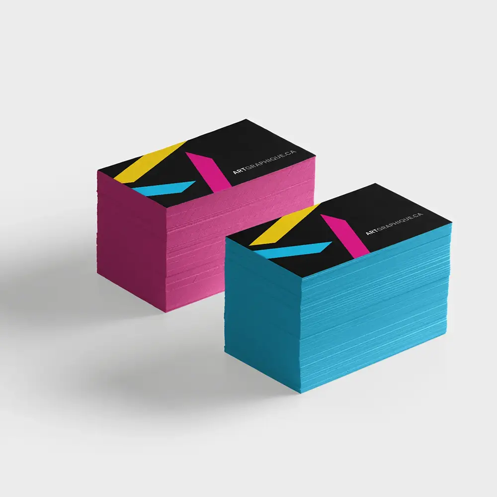 Cartes d’affaires à tranches colorées