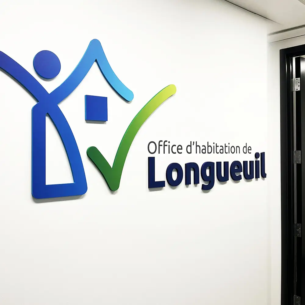 Logo en relief office habitation Longueuil
