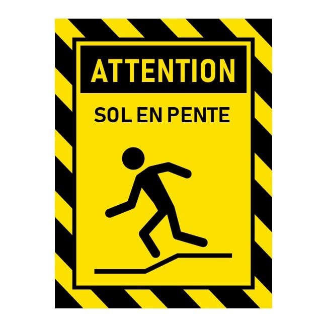 Attention sol en pente