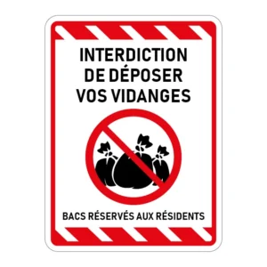 Interdiction de déposer vos vidanges