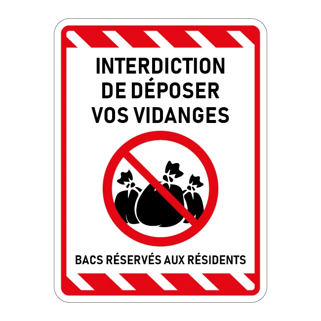 Interdiction de déposer vos vidanges