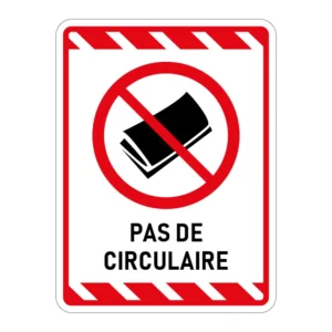 Autocollant pas de circulaire
