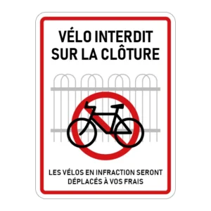 Vélo interdit sur la clôture